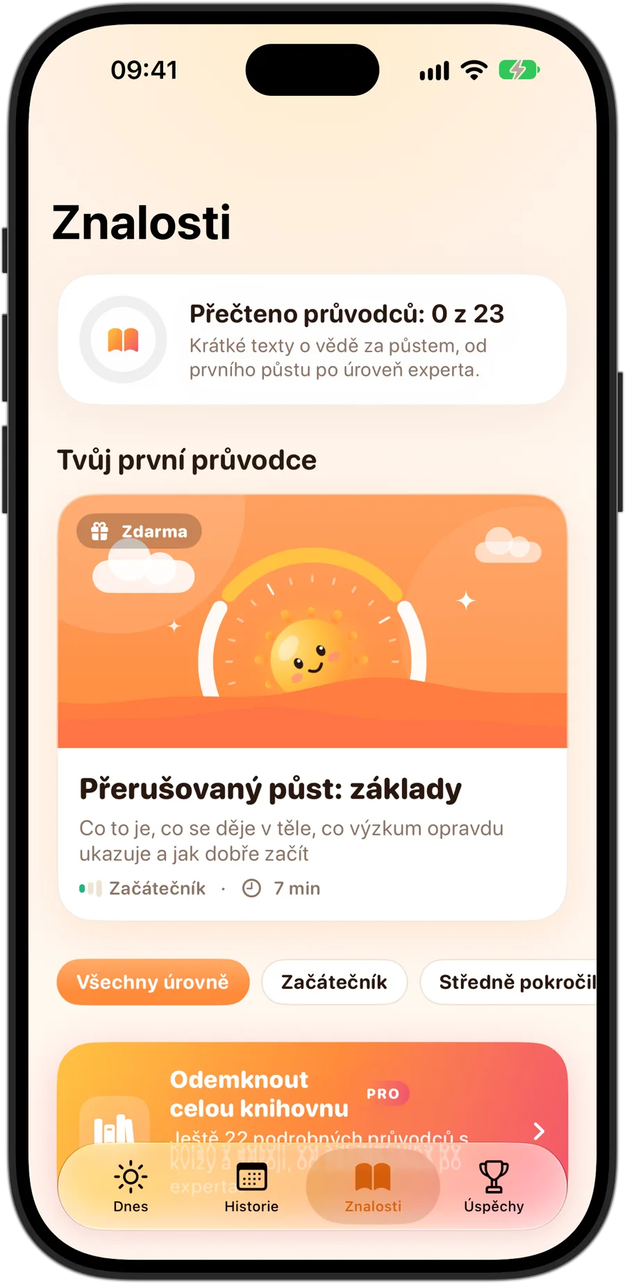 Karta Znalosti ve Fasting Tracker na iPhonu 18 Pro: 23 průvodců, počínaje Přerušovaný půst: základy