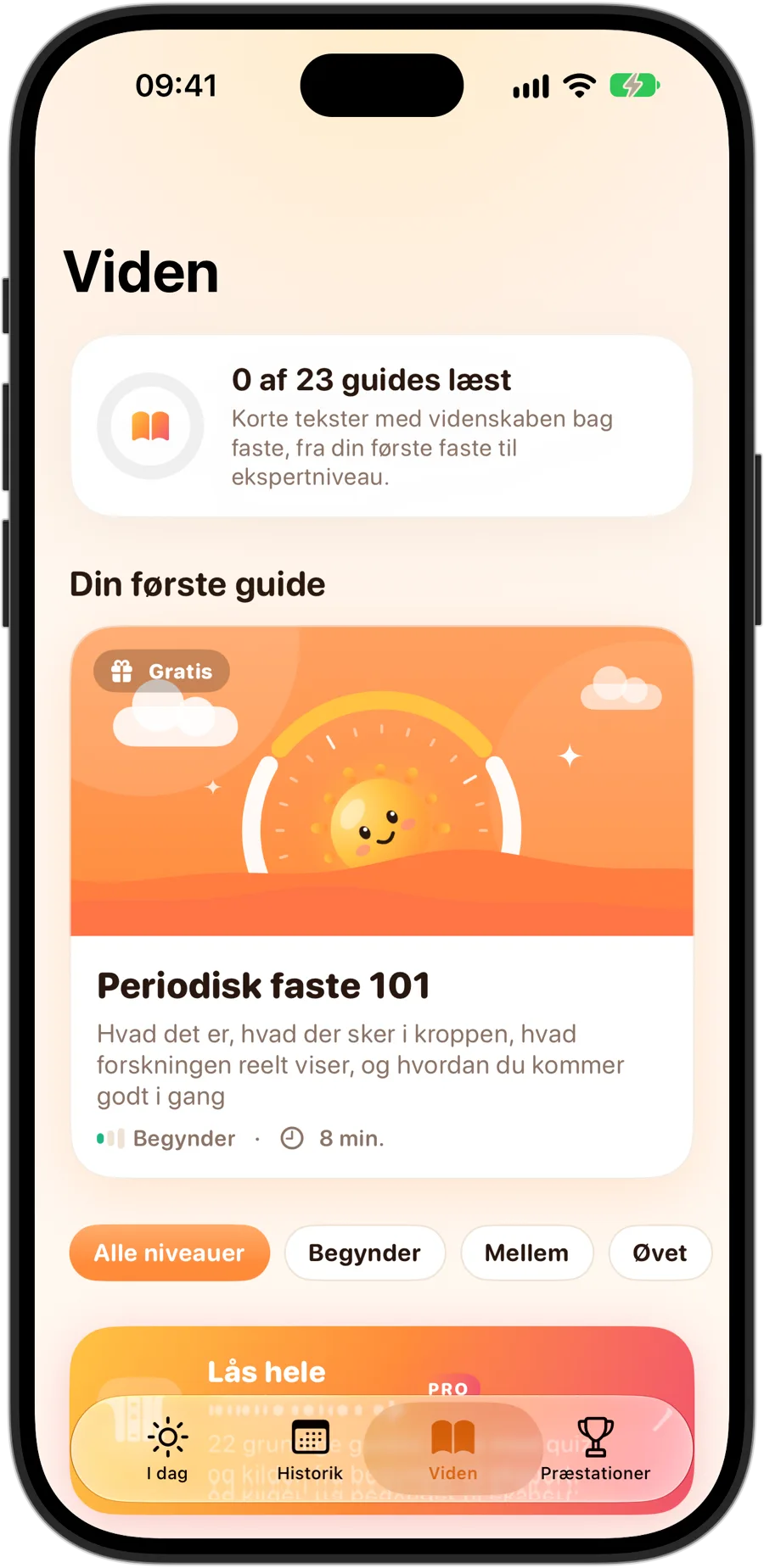Fanen Viden i Fasting Tracker på iPhone 18 Pro: 23 guides, der starter med Periodisk faste 101