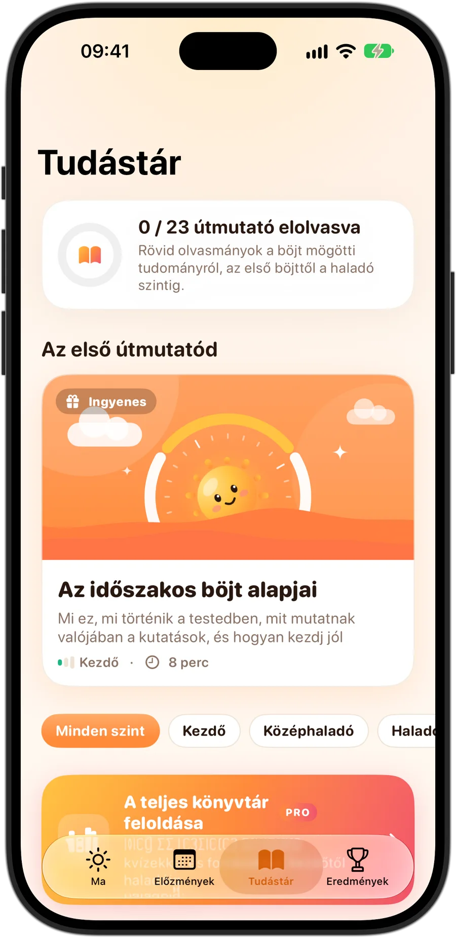 A Fasting Tracker Tudástár lapja iPhone 18 Prón: 23 útmutató, Az időszakos böjt alapjai útmutatóval kezdve